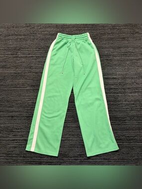 Maje Pacqua Wide Leg  Drawstring Waist Stripe Track Pants